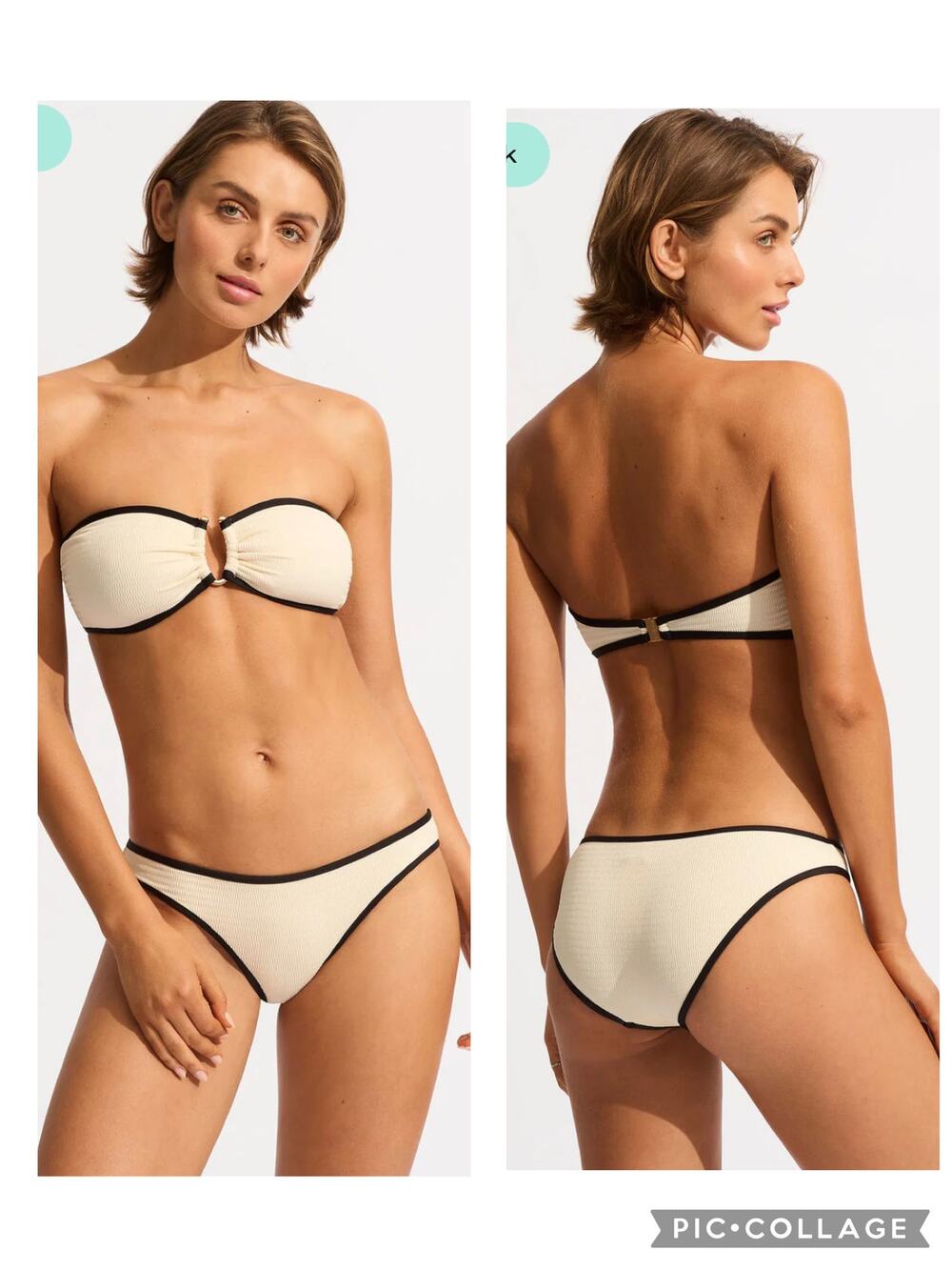Seafolly Australia Beach Bound Ecru Bikini Swimsuit US size 8